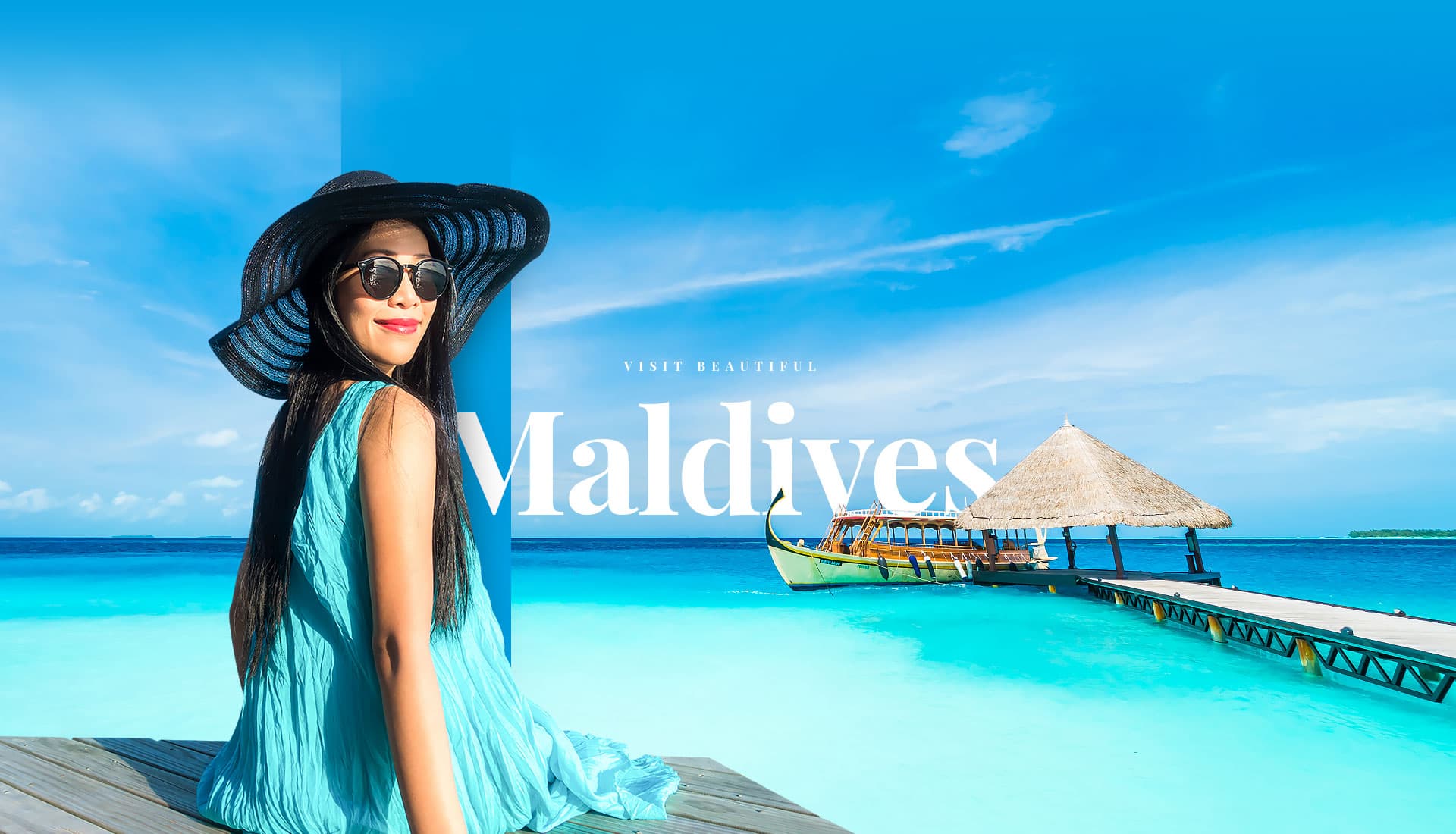 Maldives island resort surrounded by turquoise water